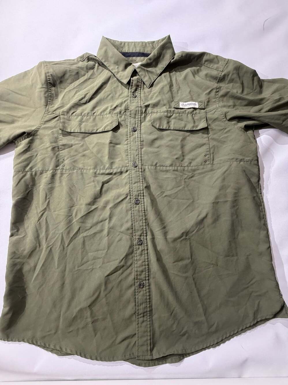 Magellan Outdoors XL Green Fishing Shirt Long Sleeve Vented Classic Fit